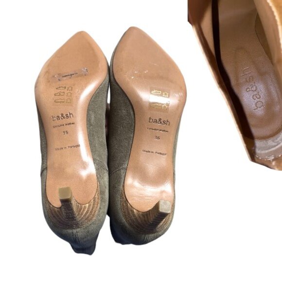 $350 BA&SH suede slouchy Clarys boots with low kitten‎ heel sz. 36 - Picture 5 of 5